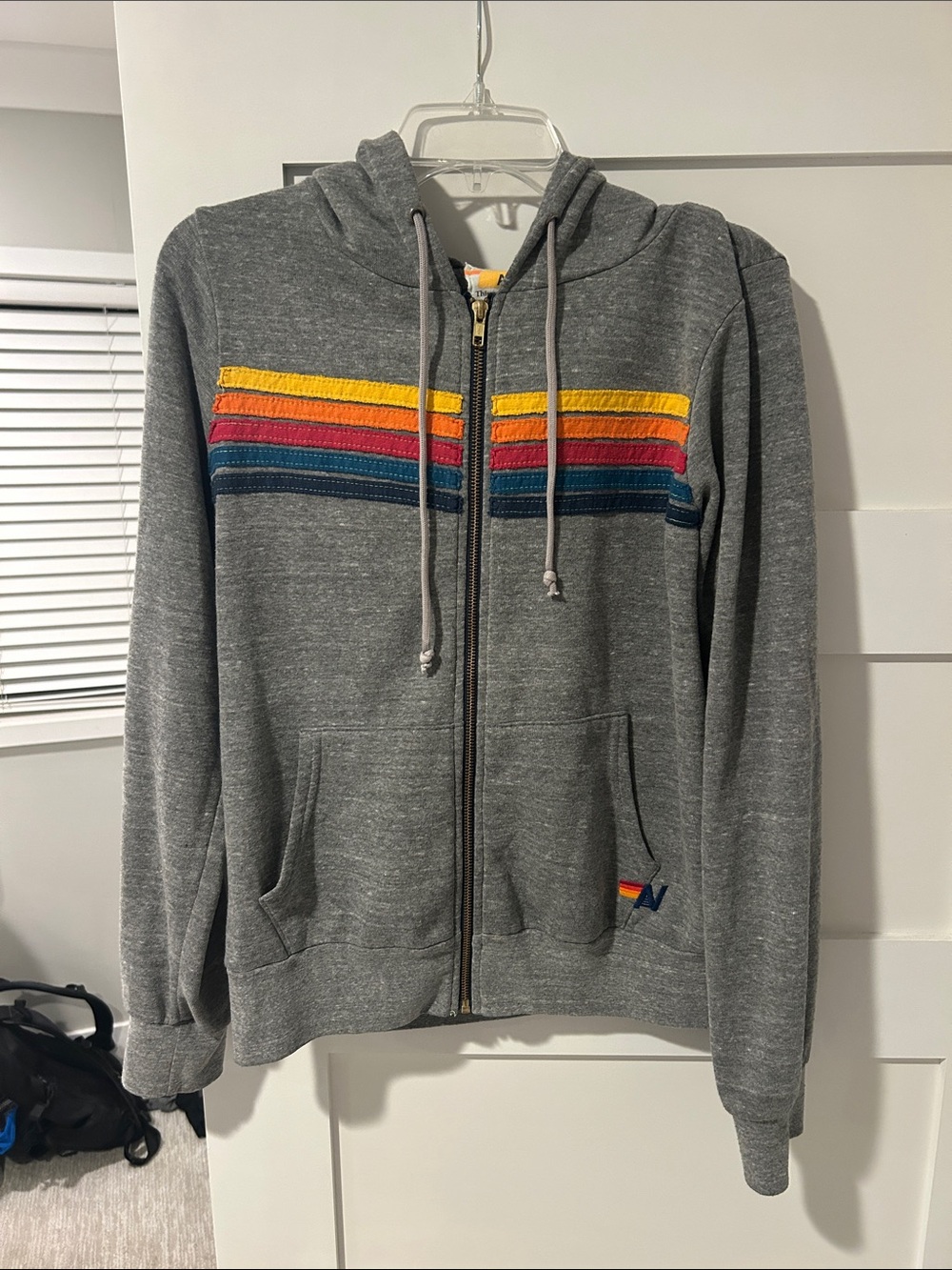 Aviator Nation medium grey zip hoodie
